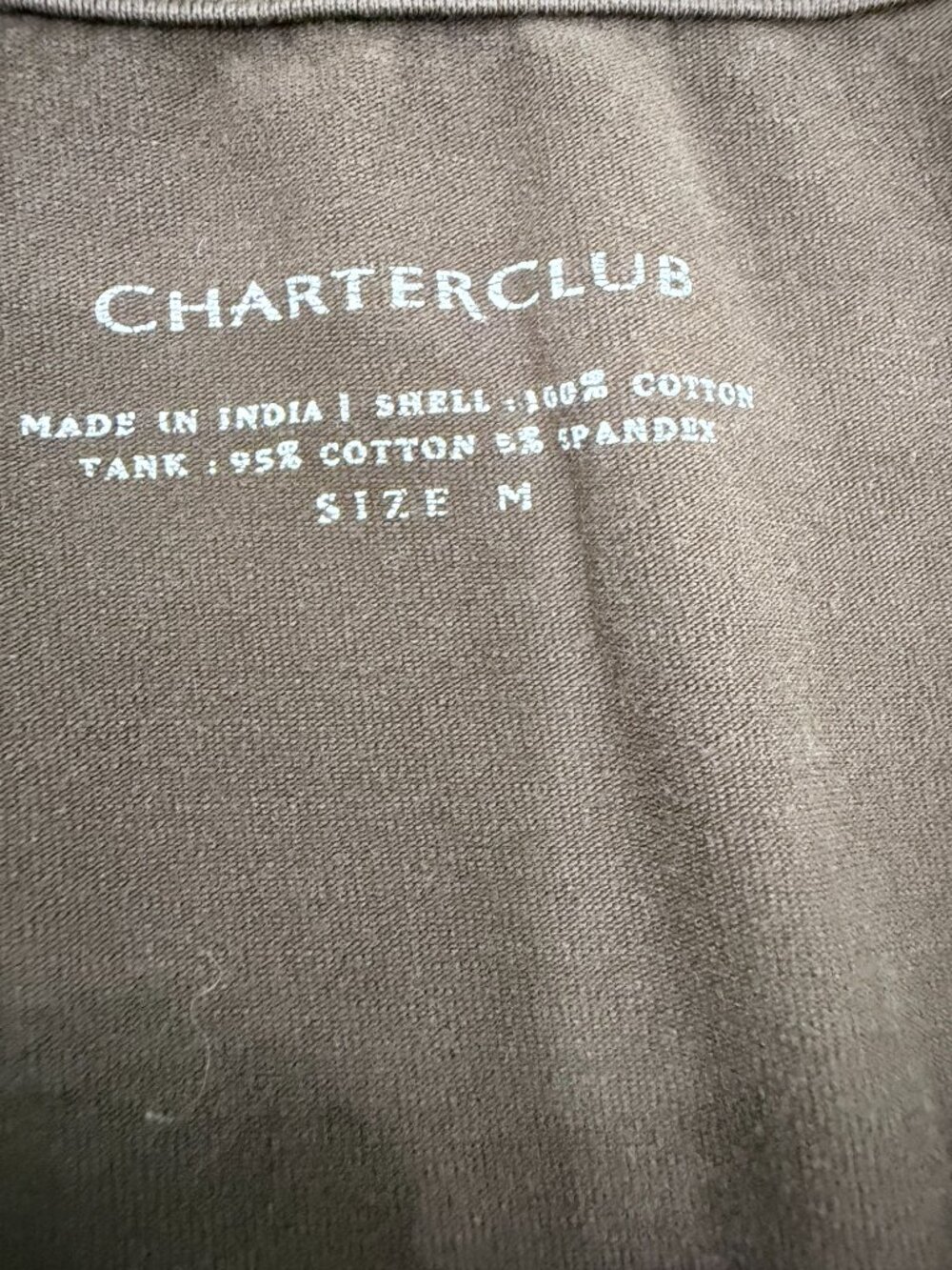 Charter Club Brown Embroidered Boho Layered Tank Top Medium Gauze Cotton - Picture 7 of 16